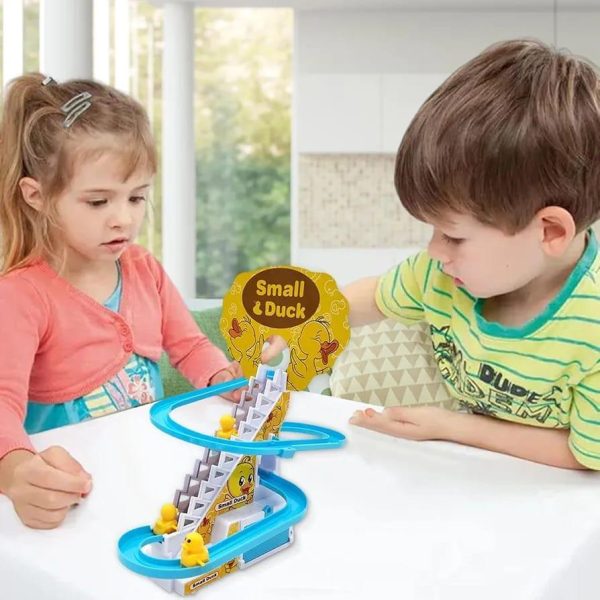 Smart Duck Ladder Climbing Race Set | Duck Climb Stairs Toy Race Track Slide